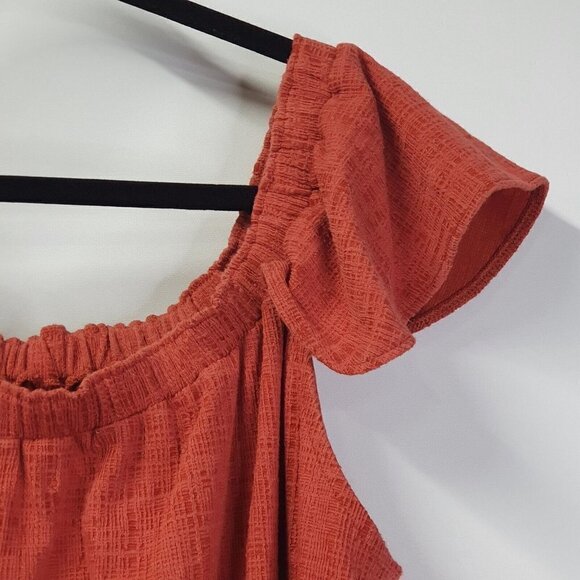 Madewell Womens Orange Eloise Off The Shoulder Mini Dress Size Large - Picture 7 of 11